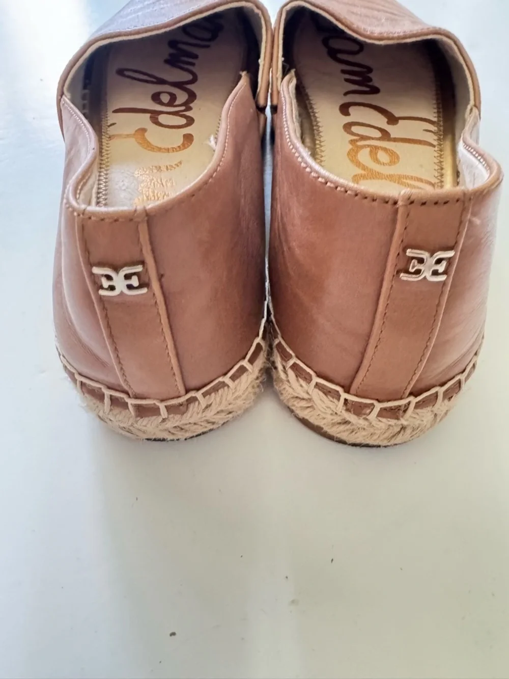 Sam Edelman Kesia Tan Leather Espadrille Flats size 8